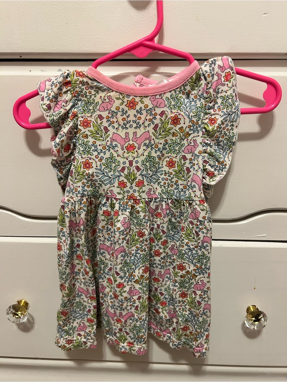 Magnetic Me Pink Floral & Bunny Print Casual Dress